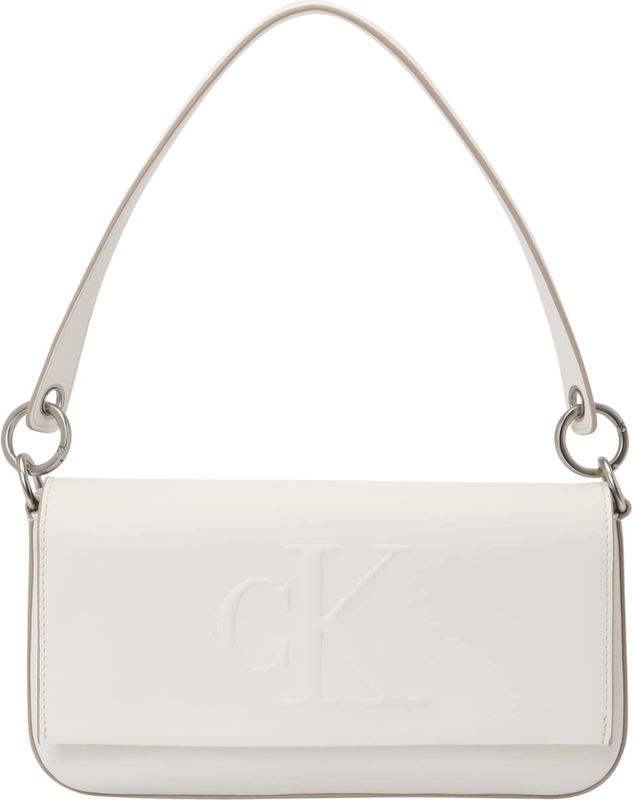 Calvin Klein - Sculpted Flap Impress - Crossbody Tas - Wit - Kunstleer