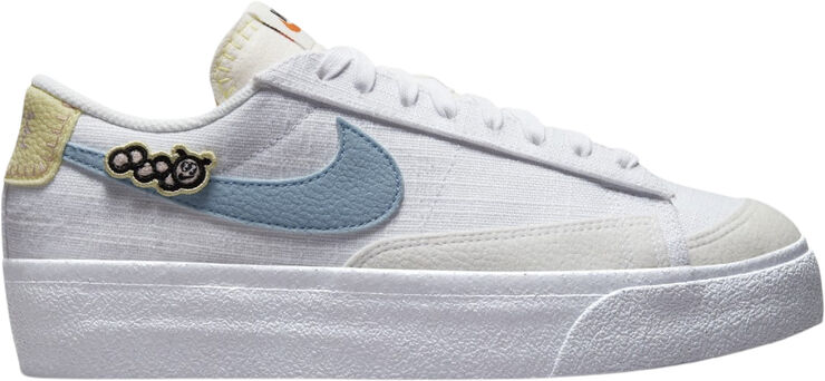 Nike blazer low platform White/boarder blue-pink oxford