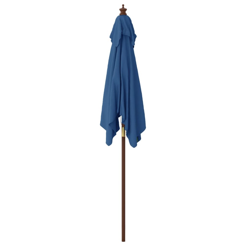 Parasol de jardin avec mât en bois 198 x 198 x 231 cm bleu
