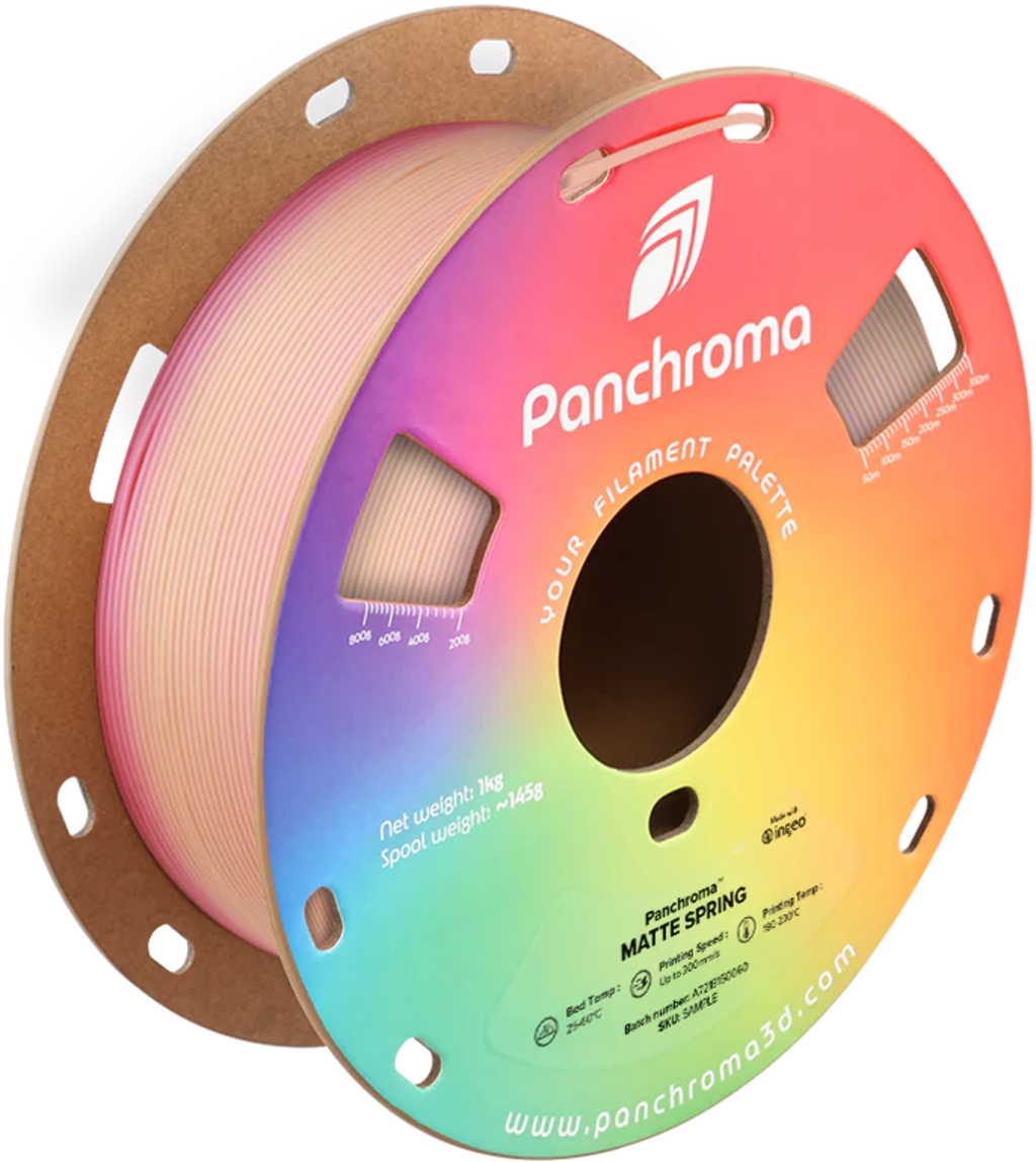Polymaker  Panchroma™ PLA Gradient Matte Spring, 1,75 mm / 1000 g    Fließende Farben, makellose Eleganz in Matte Spring