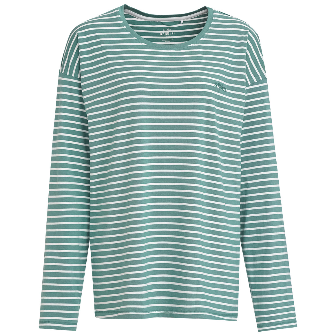 Gina Benotti Damen Schlafshirt mit Streifen salbei