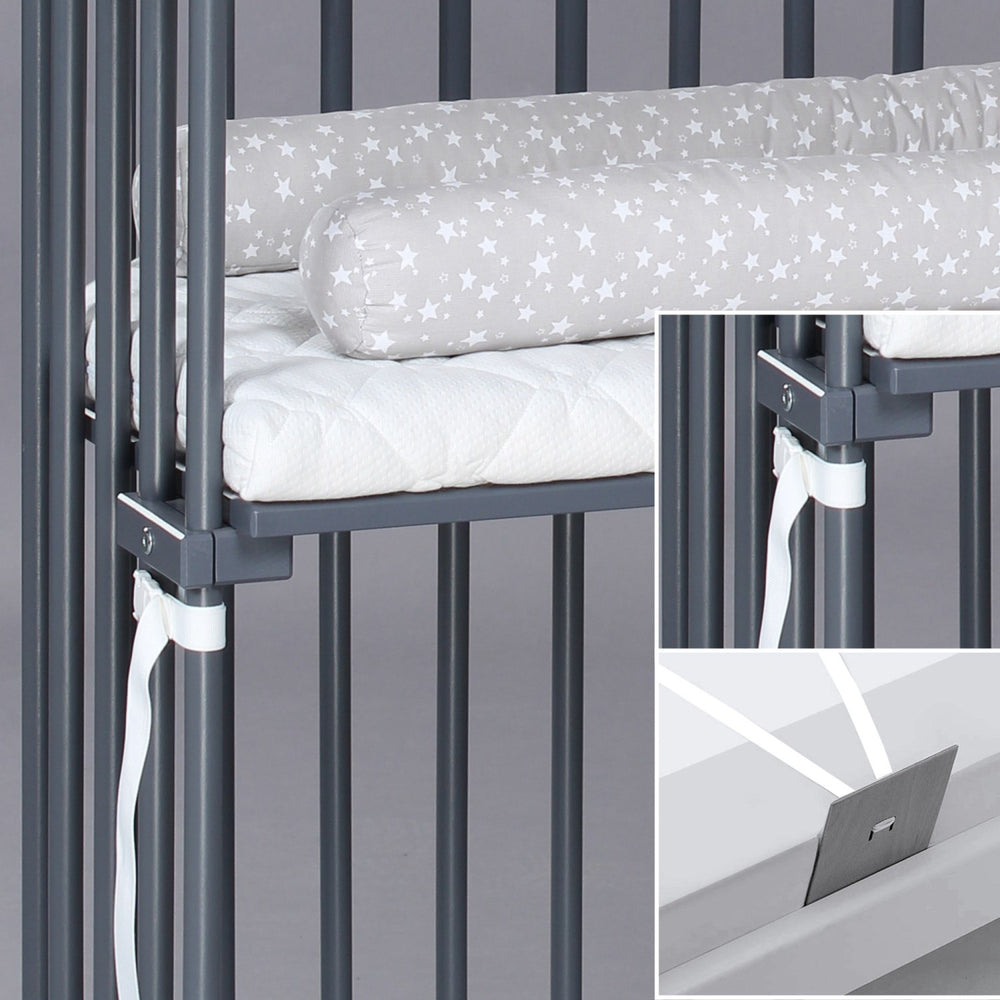 Køb babybay® Bedside Crib Grå Varnished Boxspring Co-Sleeper Babyseng