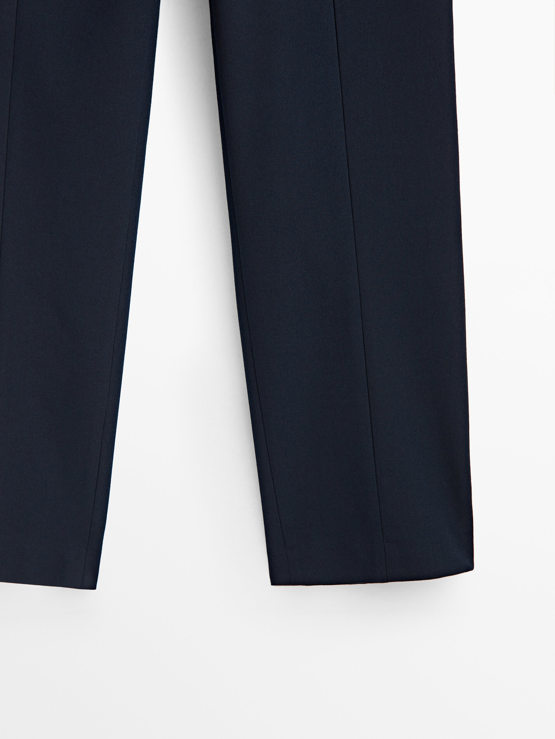 Calça Slim com Costura Central - AZUL MARINHO