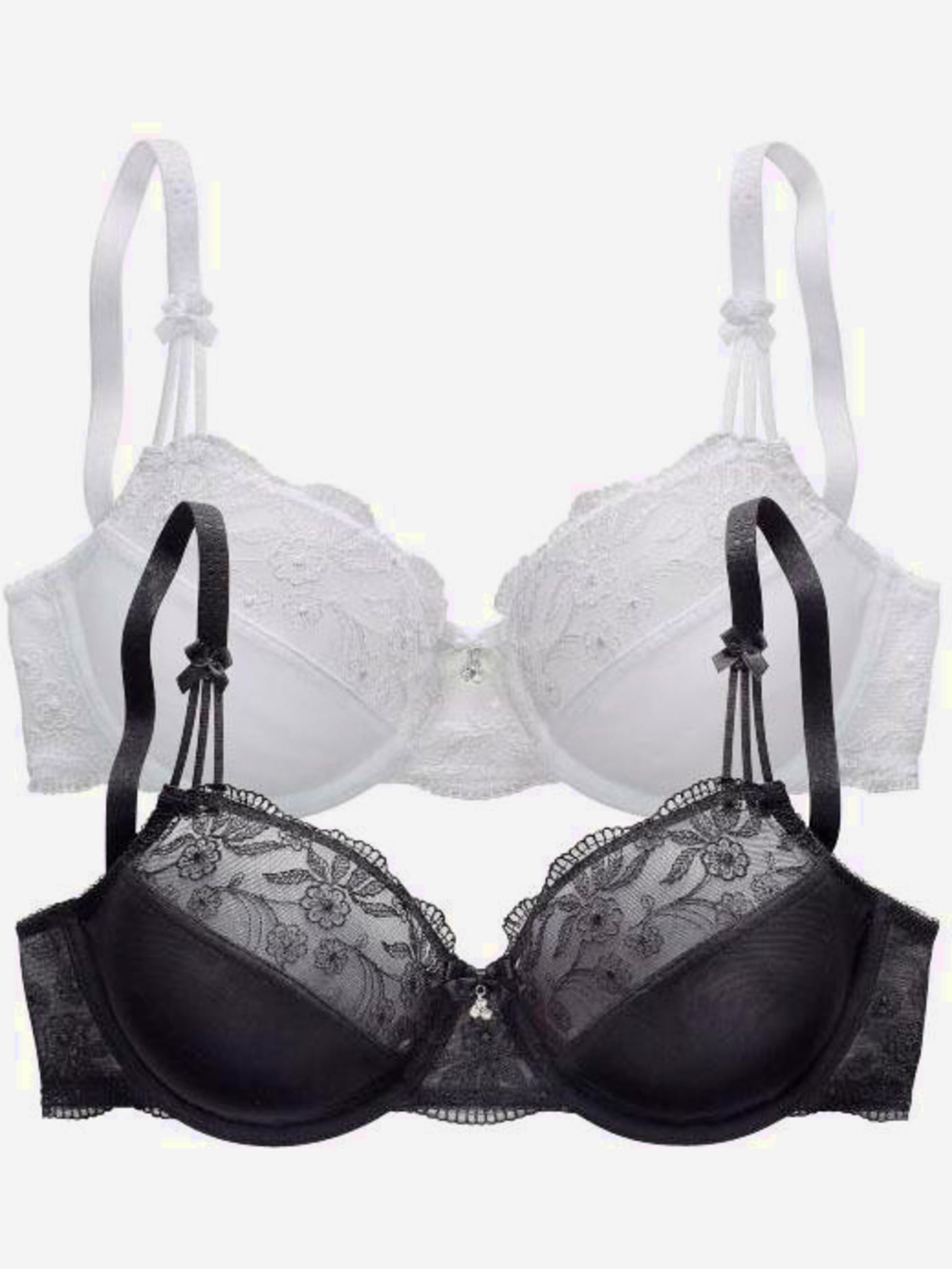 Soutien-gorge à armatures avec dentelle brodée