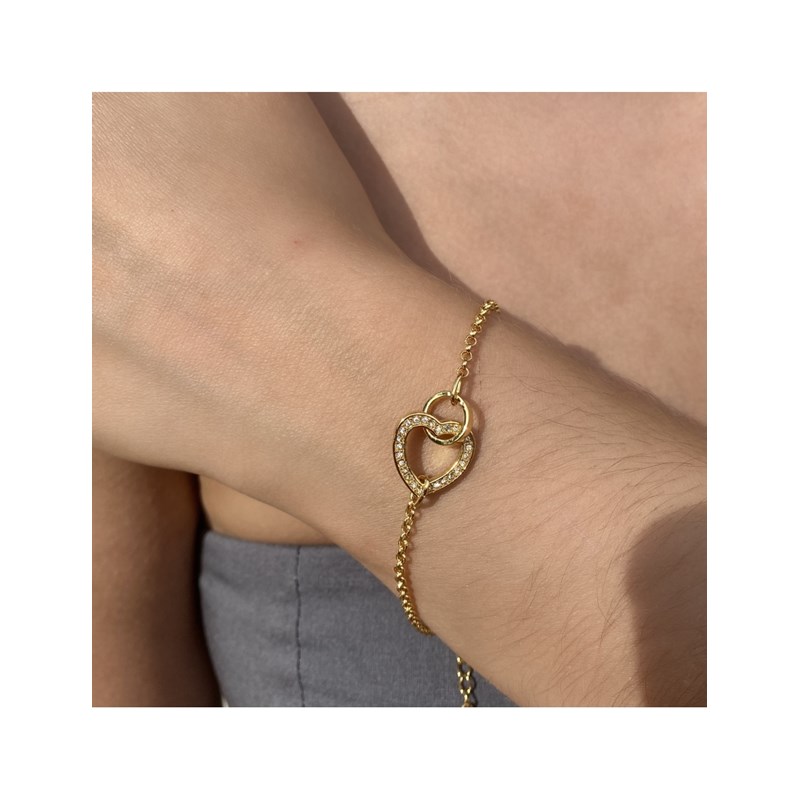 Parure Simply Love Locked Heart for tree - Doré et Cristal
