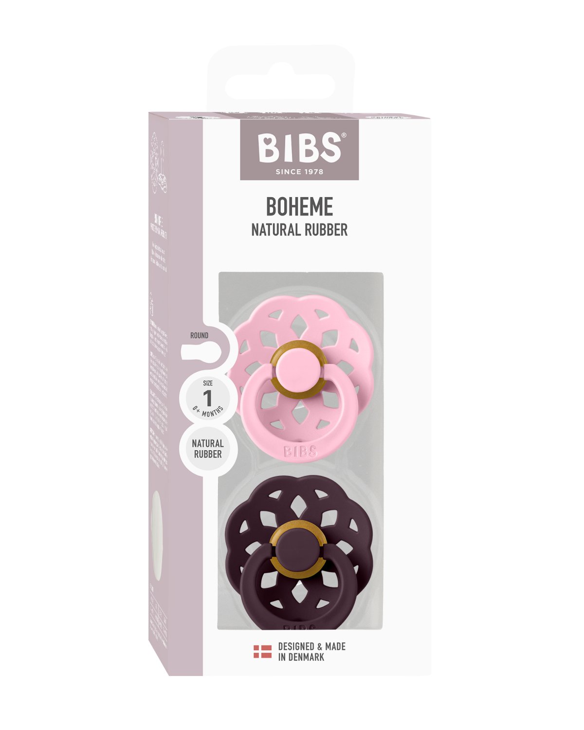BIBS Boheme Smokk 2pk – Rund, Naturgummi