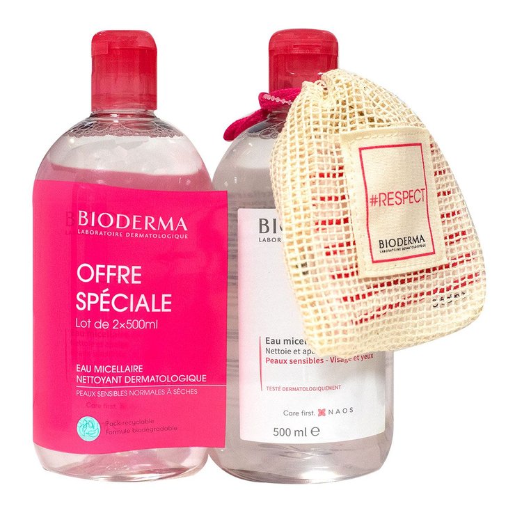 Eau micellaire H2O 2x500ml + 2 cotons lavables offerts