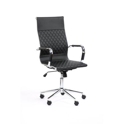 Fauteuil de bureau DELAWARE - accoudoirs fixes - Noir