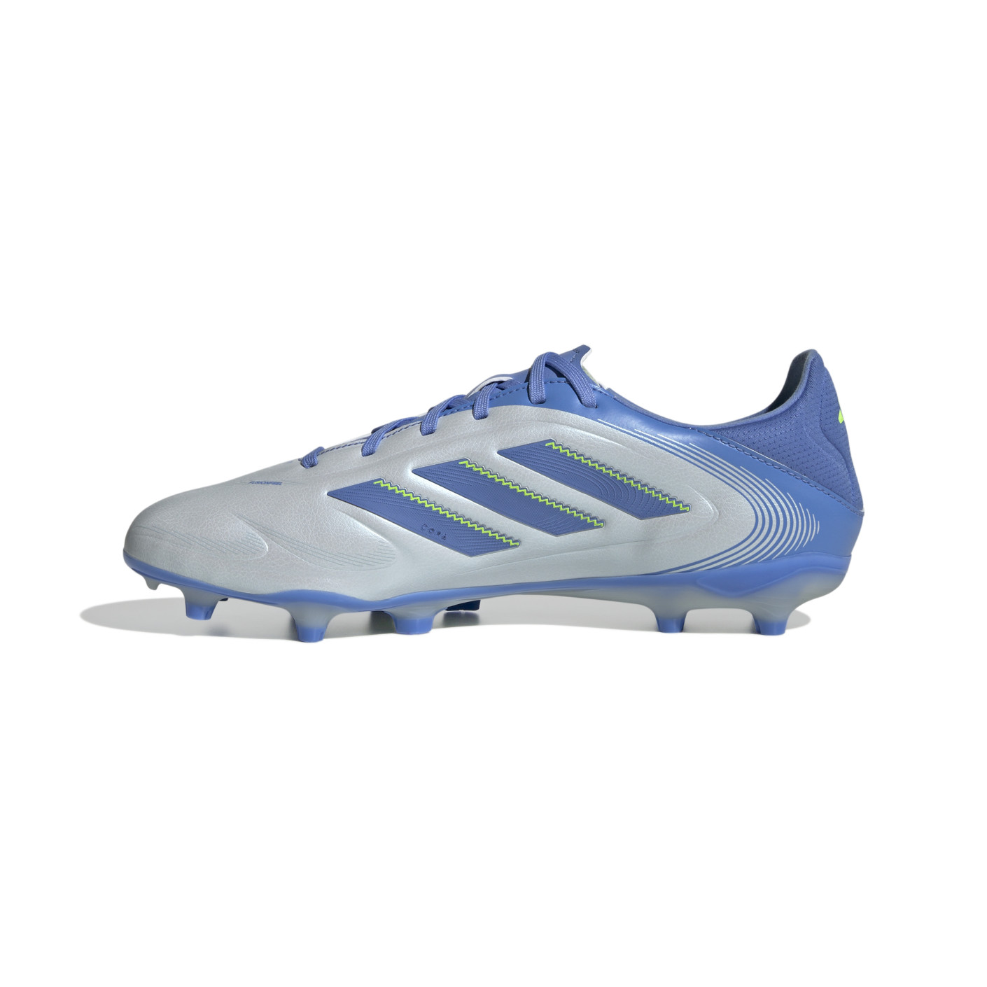 Adidas Copa Pure III League Gras / Kunstgras Voetbalschoenen (MG) Blauw Grijs Neongeel