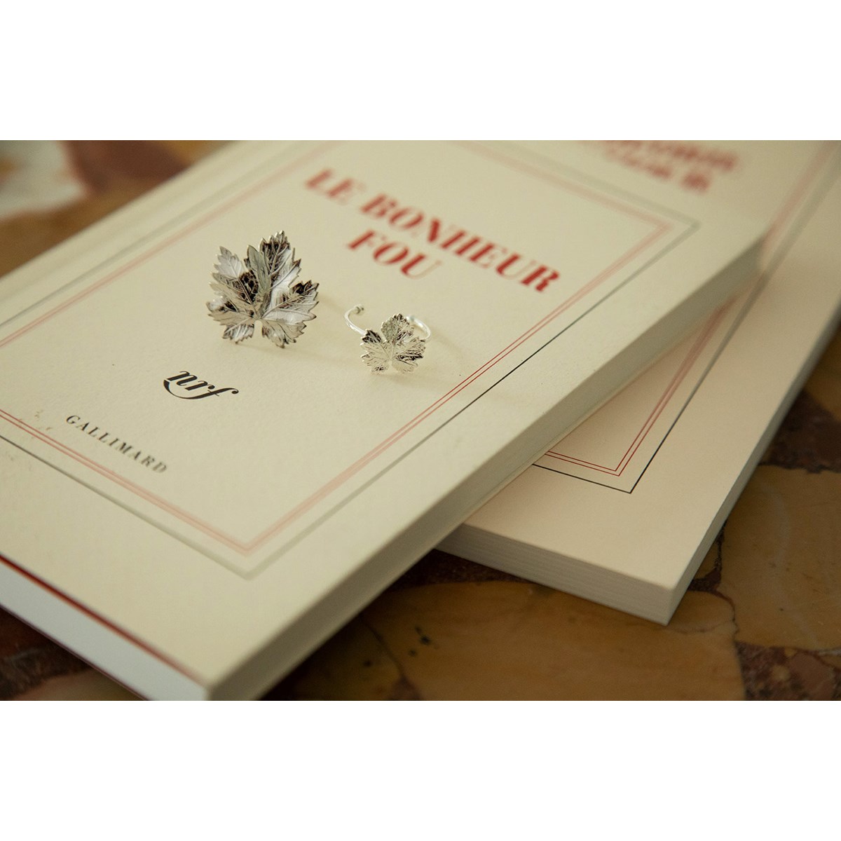 maxi bague feuille plaqué argent - HÉRA