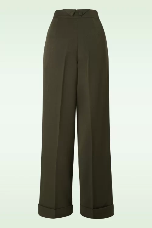 Banned Retro Mindy Hide Away-broek in olijfgroen