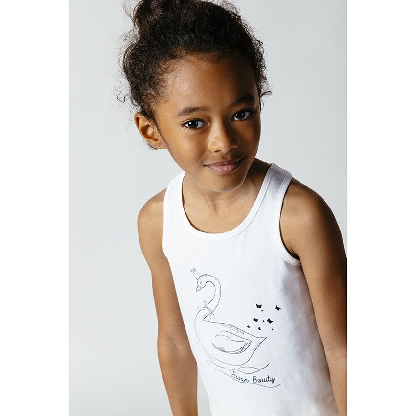 Ensemble débardeur print cygne et short jaune - Jaune