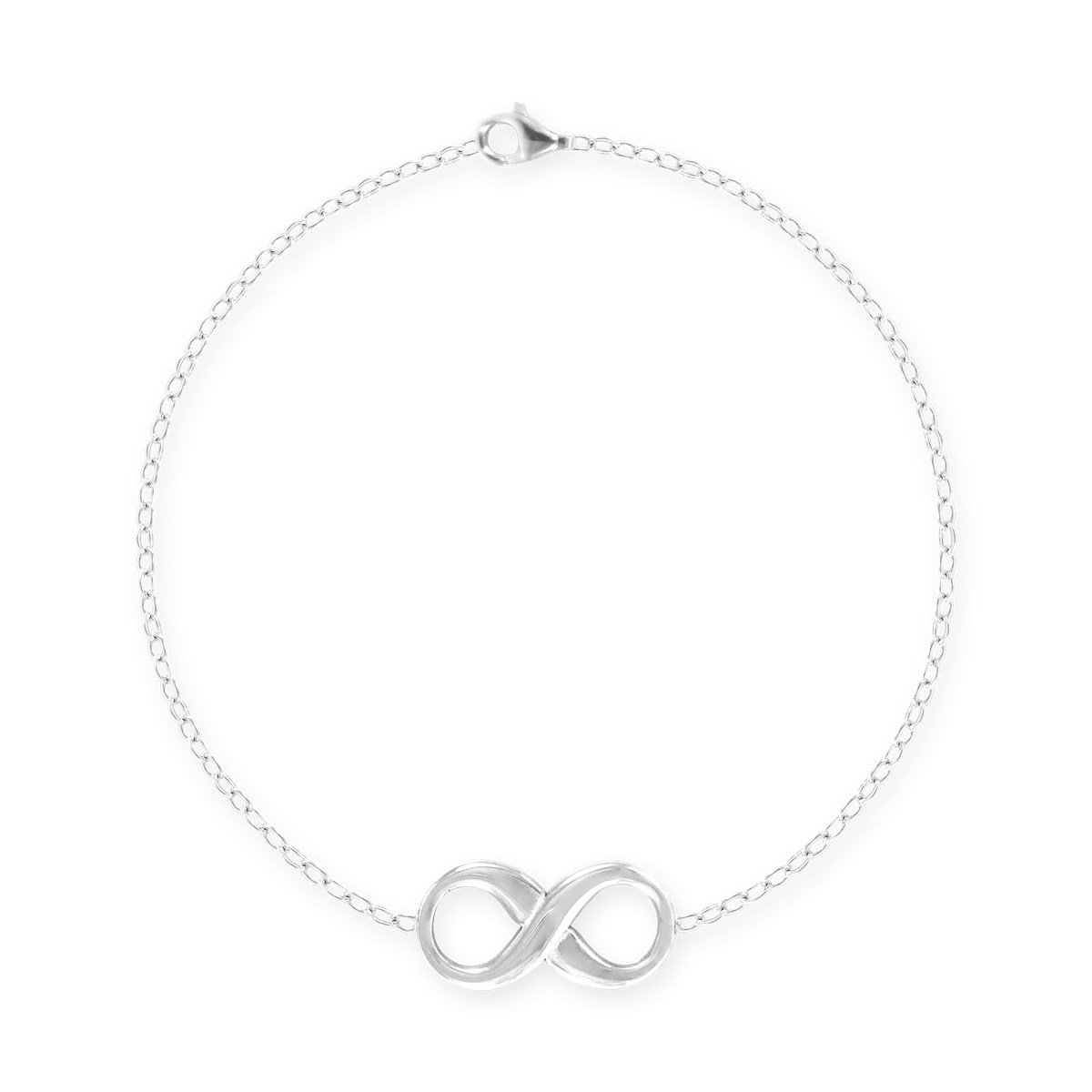 Bracelet infini en acier argenté
