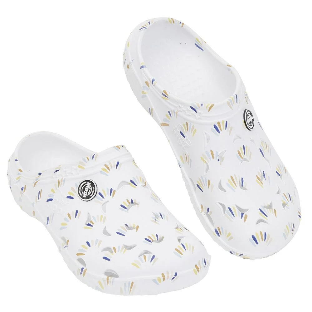 Sabots Hipps Femme plastique blanc motif tricolore T38/39