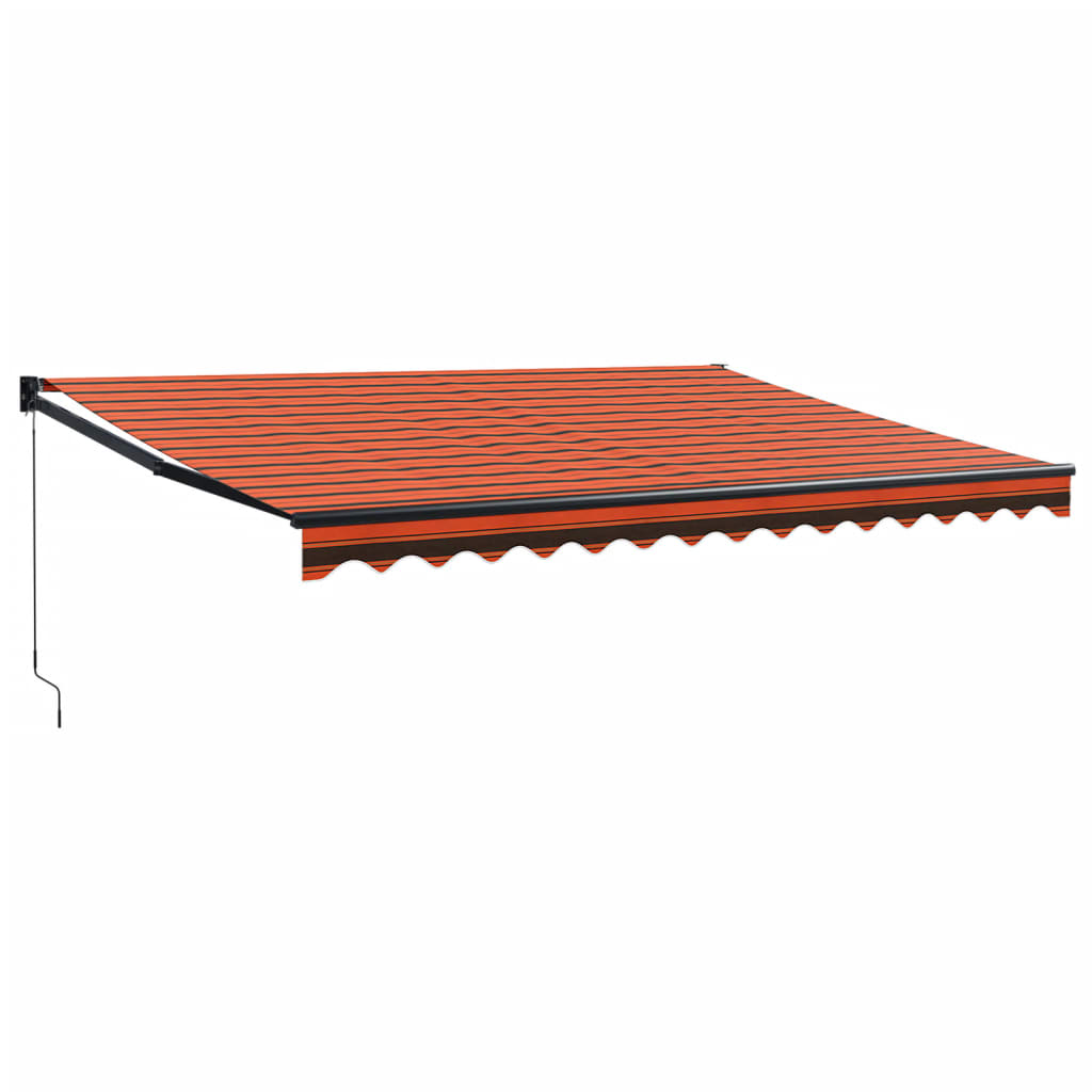 Auvent rétractable orange et marron 4,5x3 m tissu et aluminium