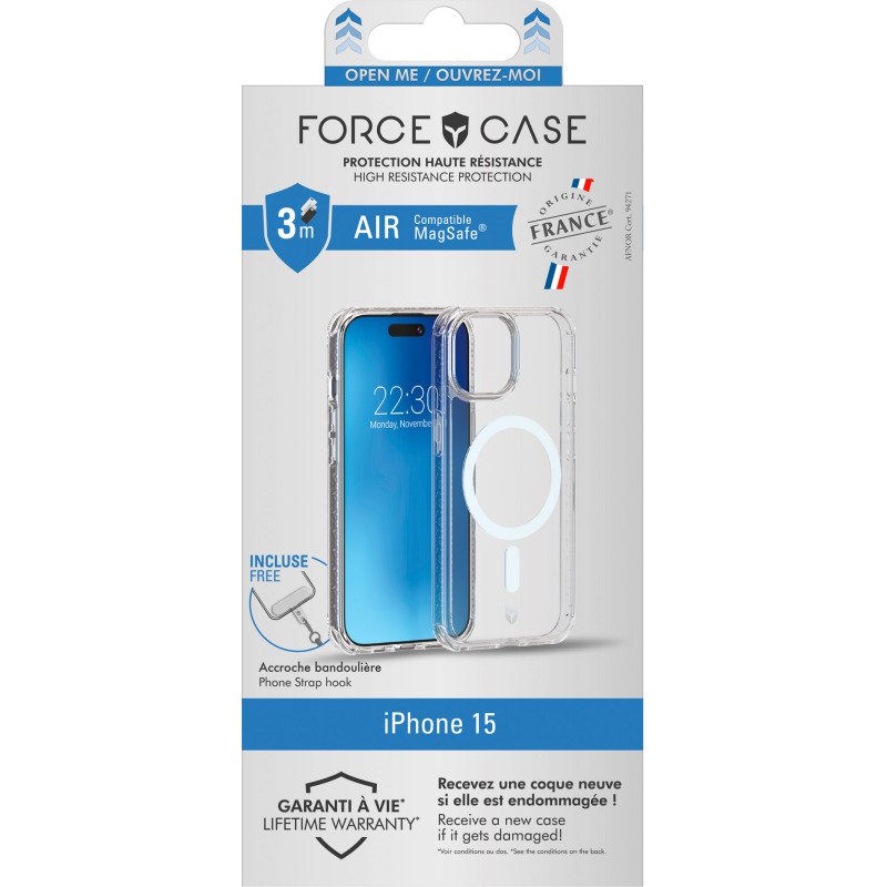 Coque renforcée iPhone 15 AIR Compatible MagSafe Force Case