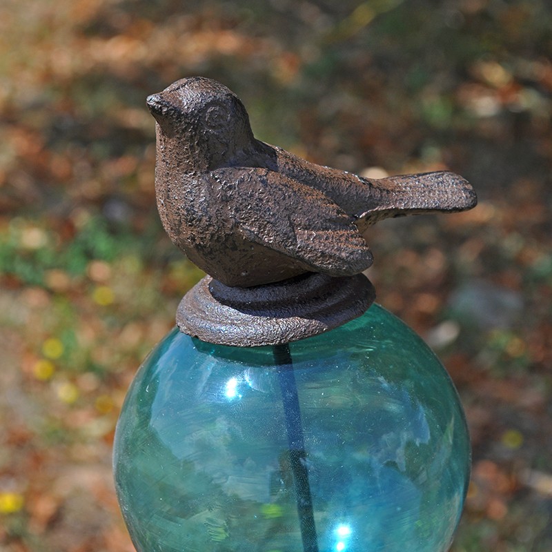 Tuteur boule oiseau bleu 10x117cm