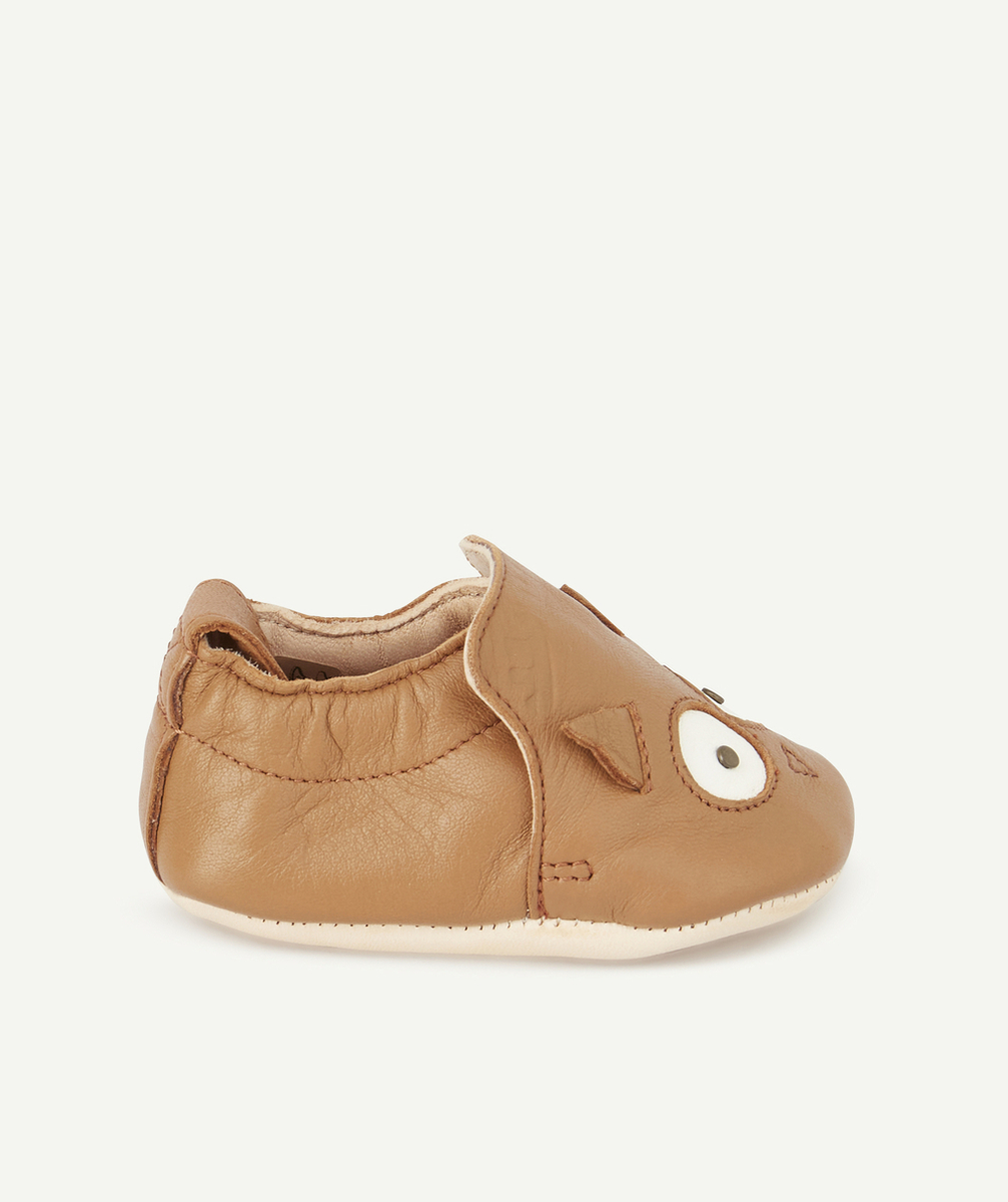EASY PEASYMY BLUMOO HIBOU LES CHAUSSONS EN CUIR CAMEL