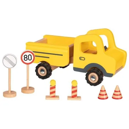 goki Baustellenfahrzeug mit Verkehrsschildern