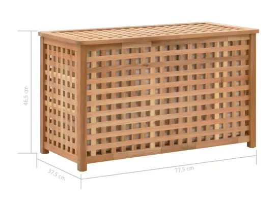 Coffre de blanchisserie 77,5x37,5x46,5 Bois massif de noyer