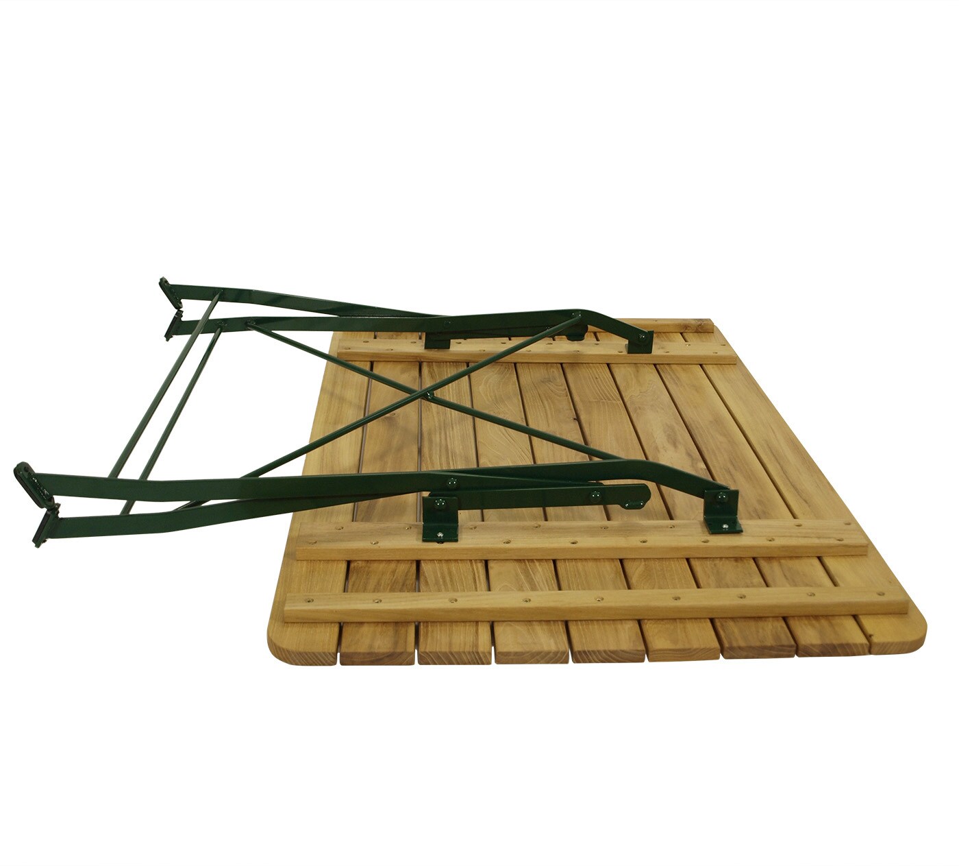 DEGAMO Biergarten - Garnitur MÜNCHEN 5-teilig (4x Stuhl, 1x Tisch 70x110cm), Flachstahl grün + Robinie