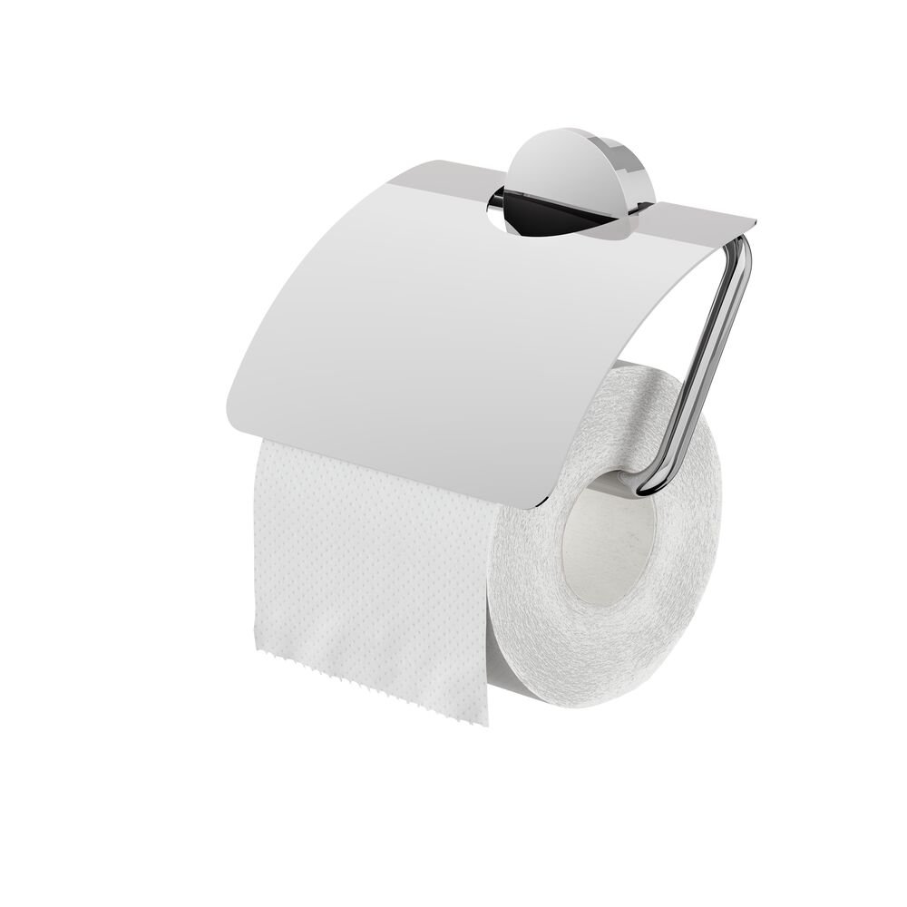 Geesa Opal toiletrolhouder met klep chroom
