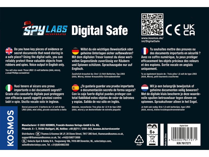 Kosmos Detektivausrüstung Spy Labs – Digital Safe Detektiv-Set