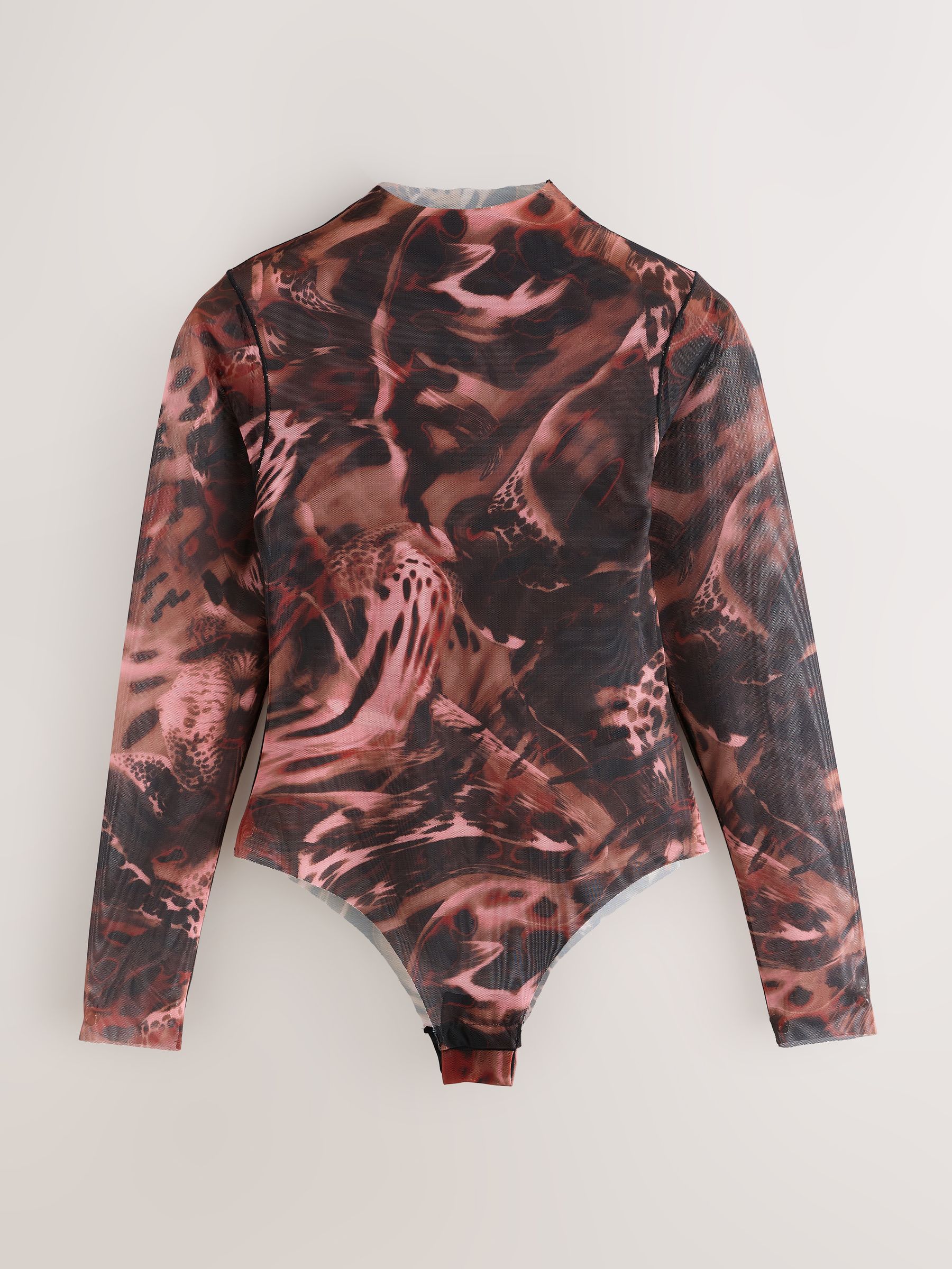 Dierenprint - Mesh High Neck Top