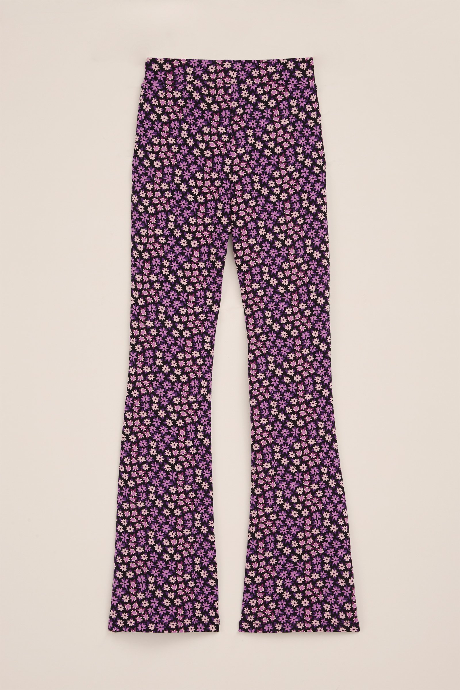 Meisjes flared legging met dessin WE Fashion Paars