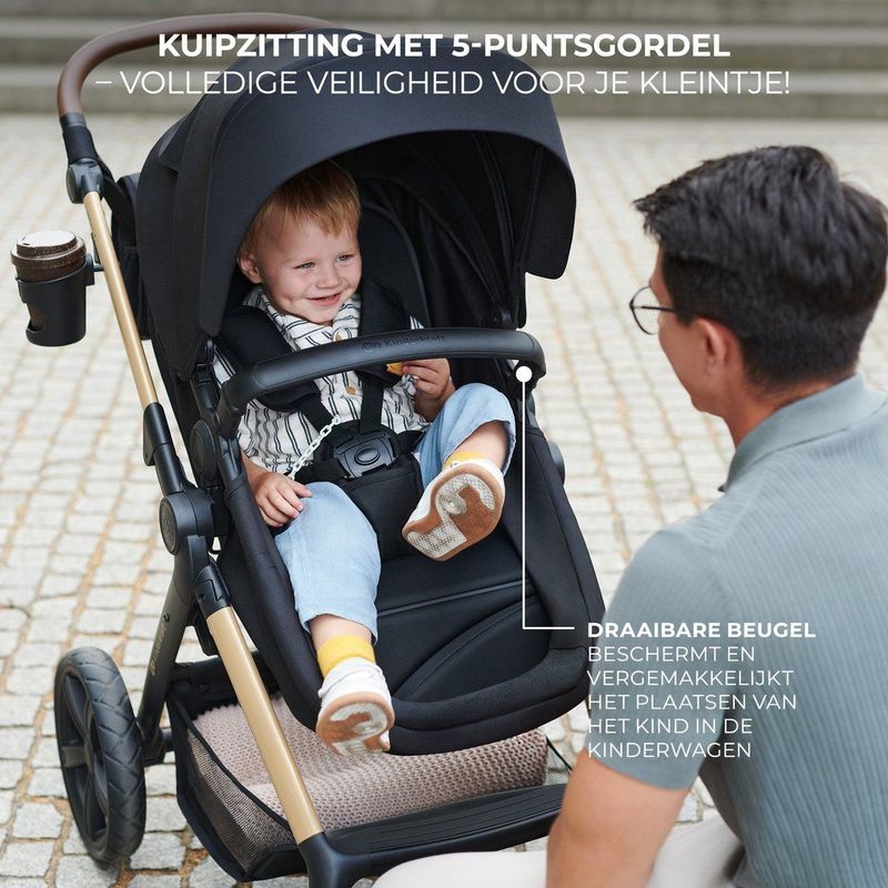 Kinderkraft - MOOV 2 AIR - Kinderwagen 3 in 1 - Grijs - Stof