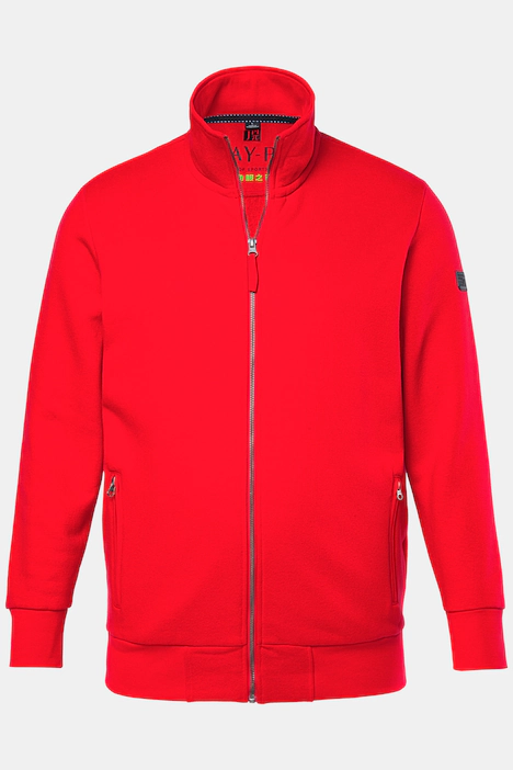 JAY-PI Sweatjacke, Fitness, Stehkragen, Zipper, bis 8 XL, mohnrot