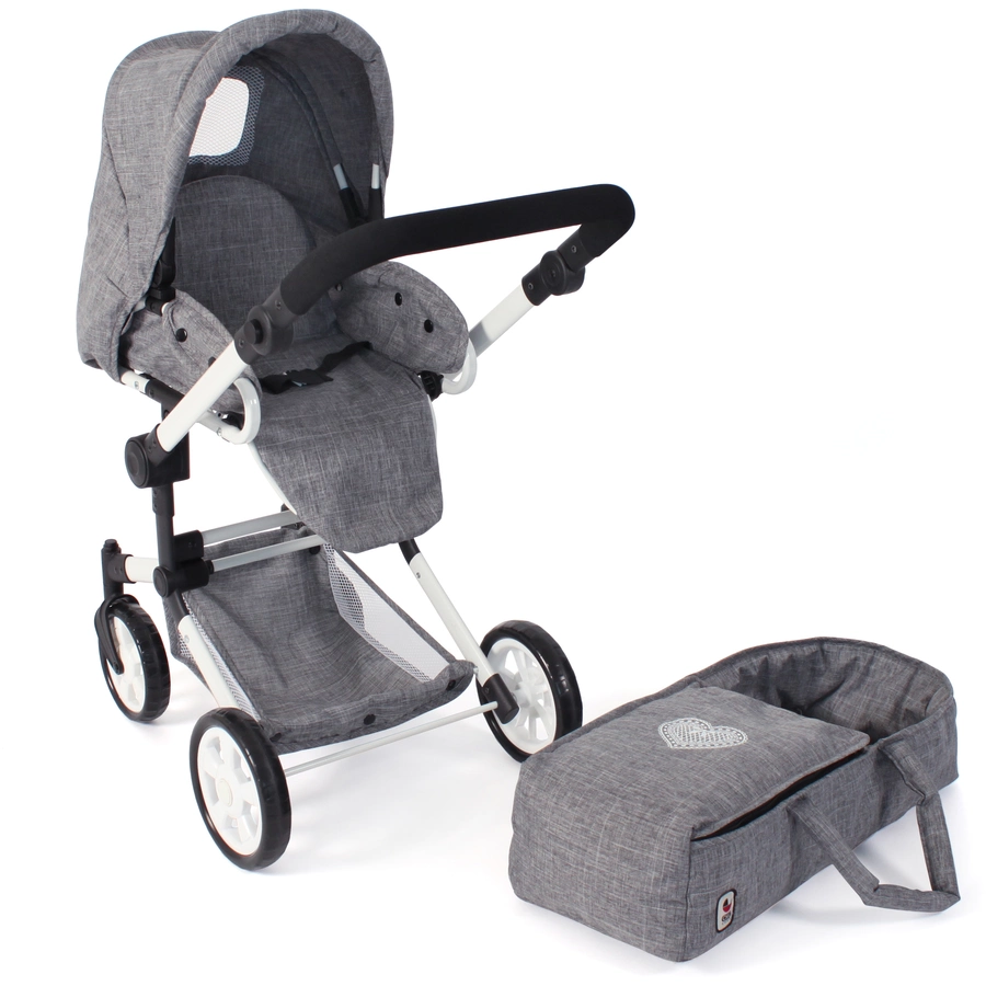 BAYER CHIC 2000 Kombi-Puppenwagen JARA Jeans grey