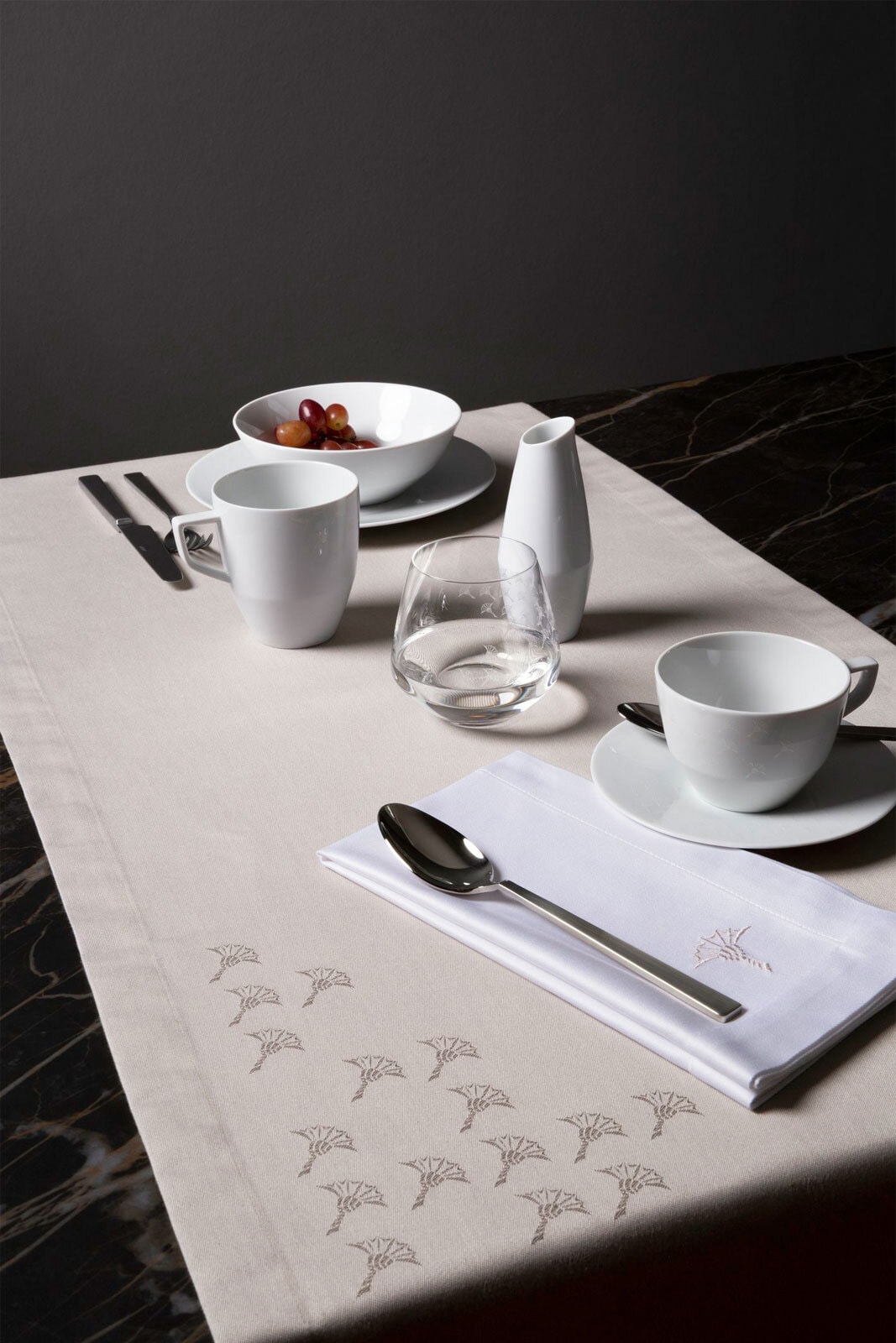 JOOP! Servietten-Set FADED CORNFLOWER 2er Set sandbraun
