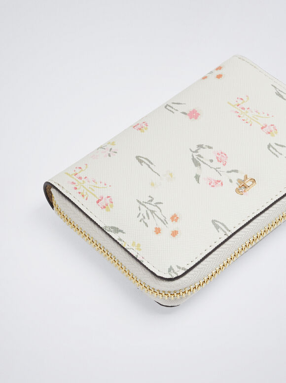Bolsa com estampa floral - Off-White