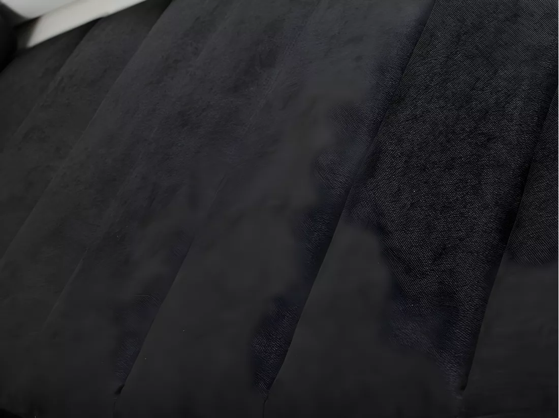 Canapé d'angle convertible en tissu et simili MIRABEAU - Bicolore noir/blanc - Angle droit
