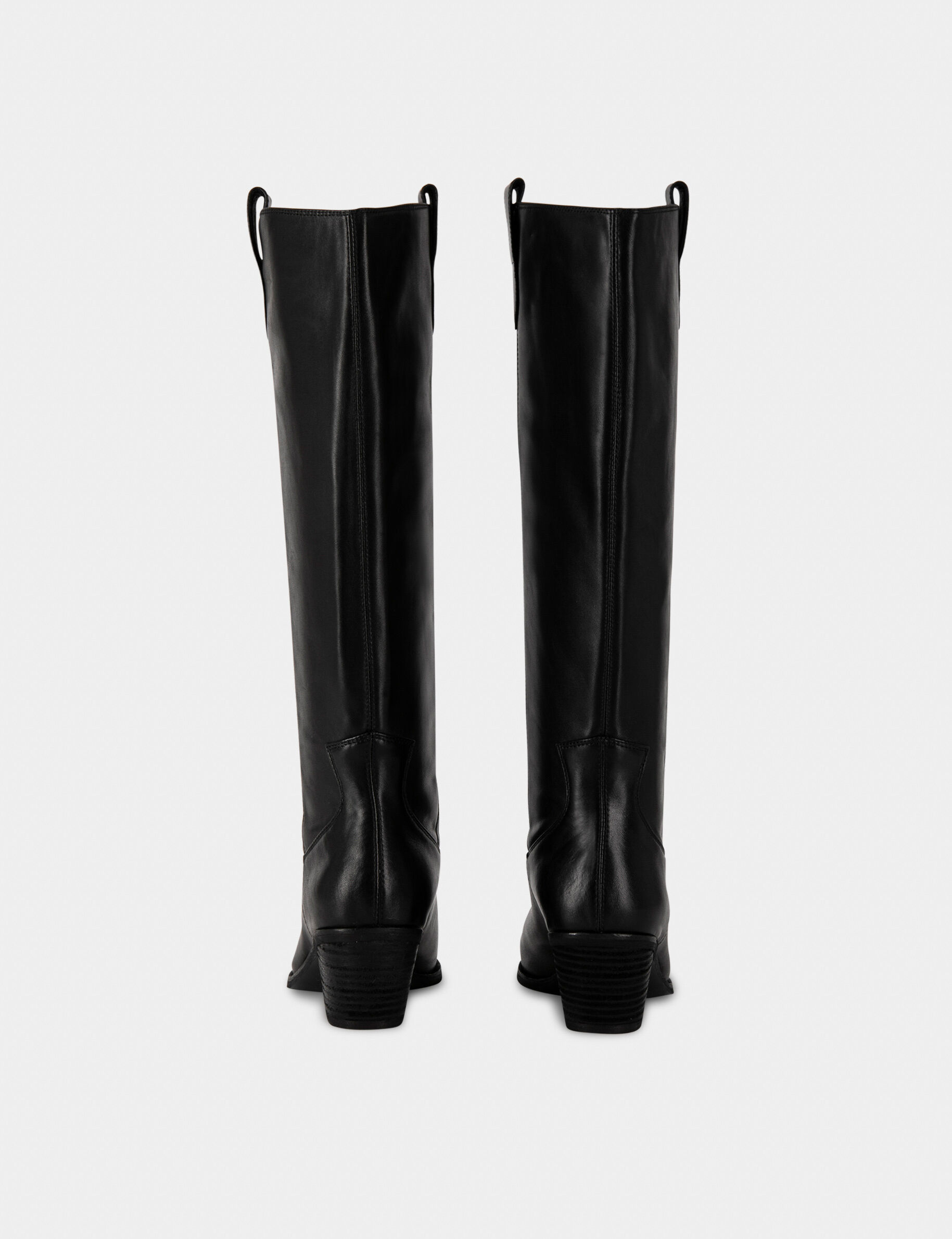 Bottes hautes à talons noir femme - noir