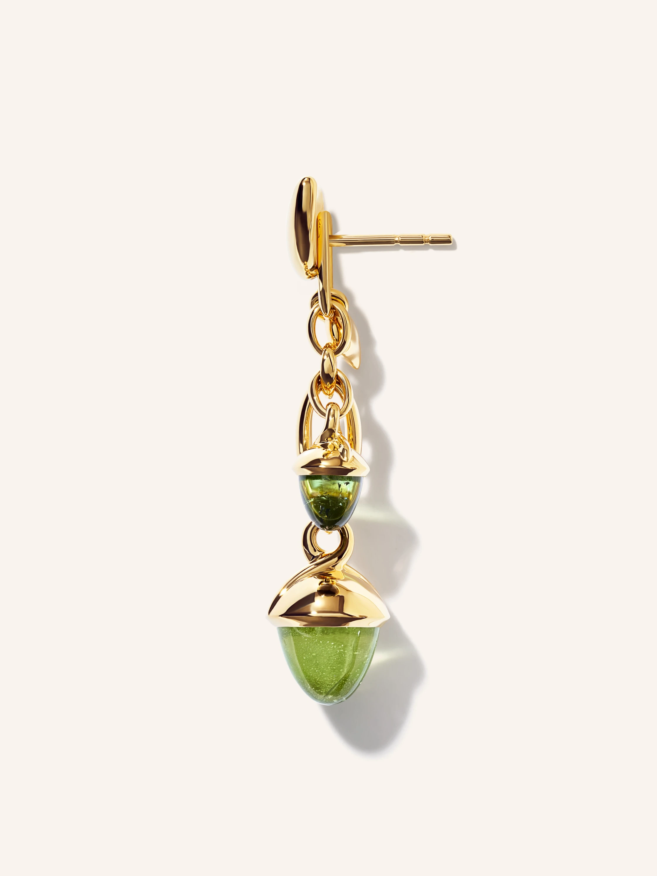 TAMARA COMOLLI Ohrringe OHRRINGE MIKADO DANGLING 2 ACORNS - 'RAINFOREST' 18K Gelbgold