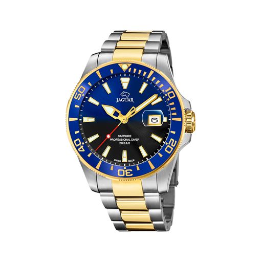 Jaguar Professional Diver J863 Herreur, Steel/Gold/Blue, 43 mm