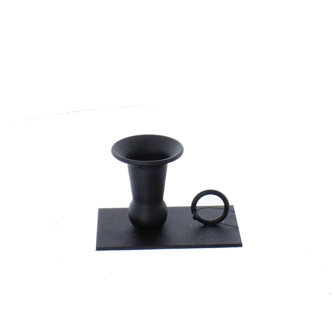 Kerzenhalter schwarz - aus Metall - ca. 11 x 6,5 x 7 cm