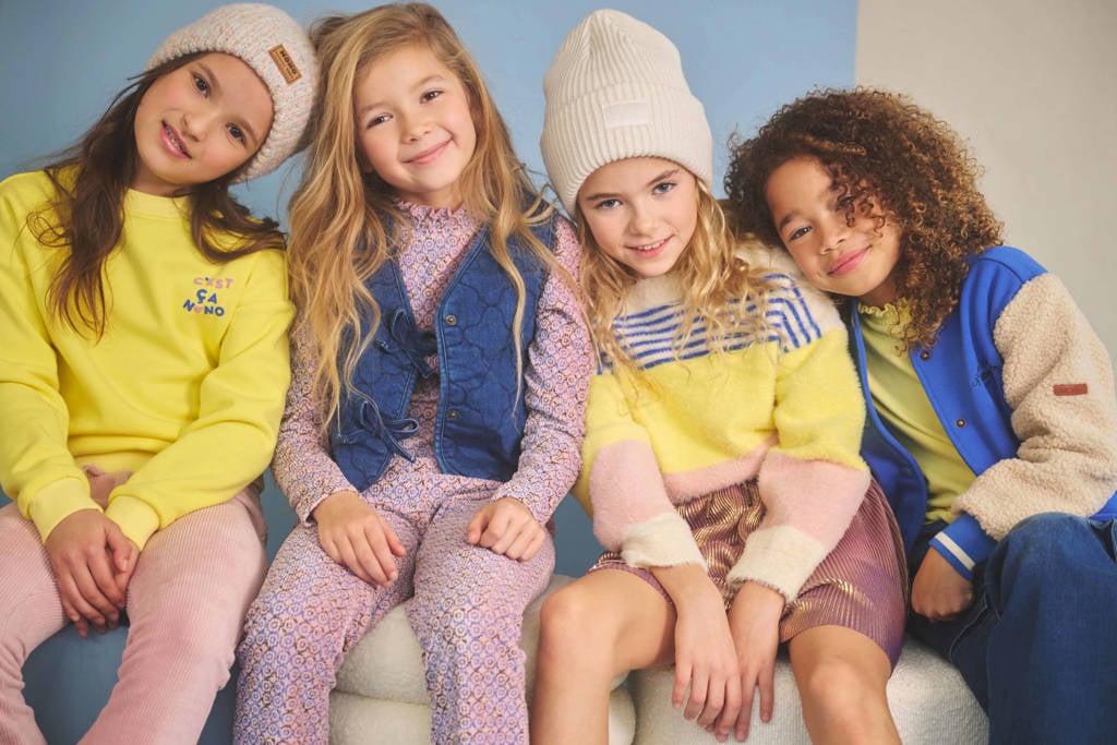NONO fluwelen flared casual broek roze