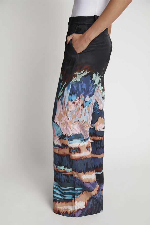 MUNTHE EILEEN Printed Viscose Pants Black
