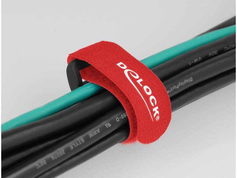 Delock Klettkabelbinder Rot 280 mm x 38 mm 3 Stück Delock Klett-Kabelbinder mit Schlaufe L 280 x B 38 mm rot 3 Stück