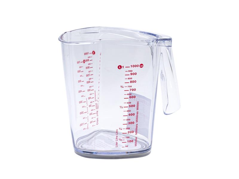Leifheit Messbecher ComfortLine 10 dl, Transparent Mess-Becher für bis zu 1 Liter