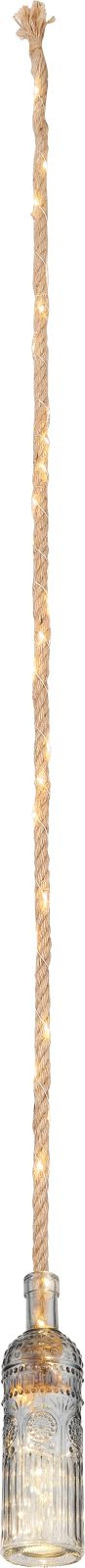 LED-Lichterkette - Hanfseil - Glas - 174 cm
