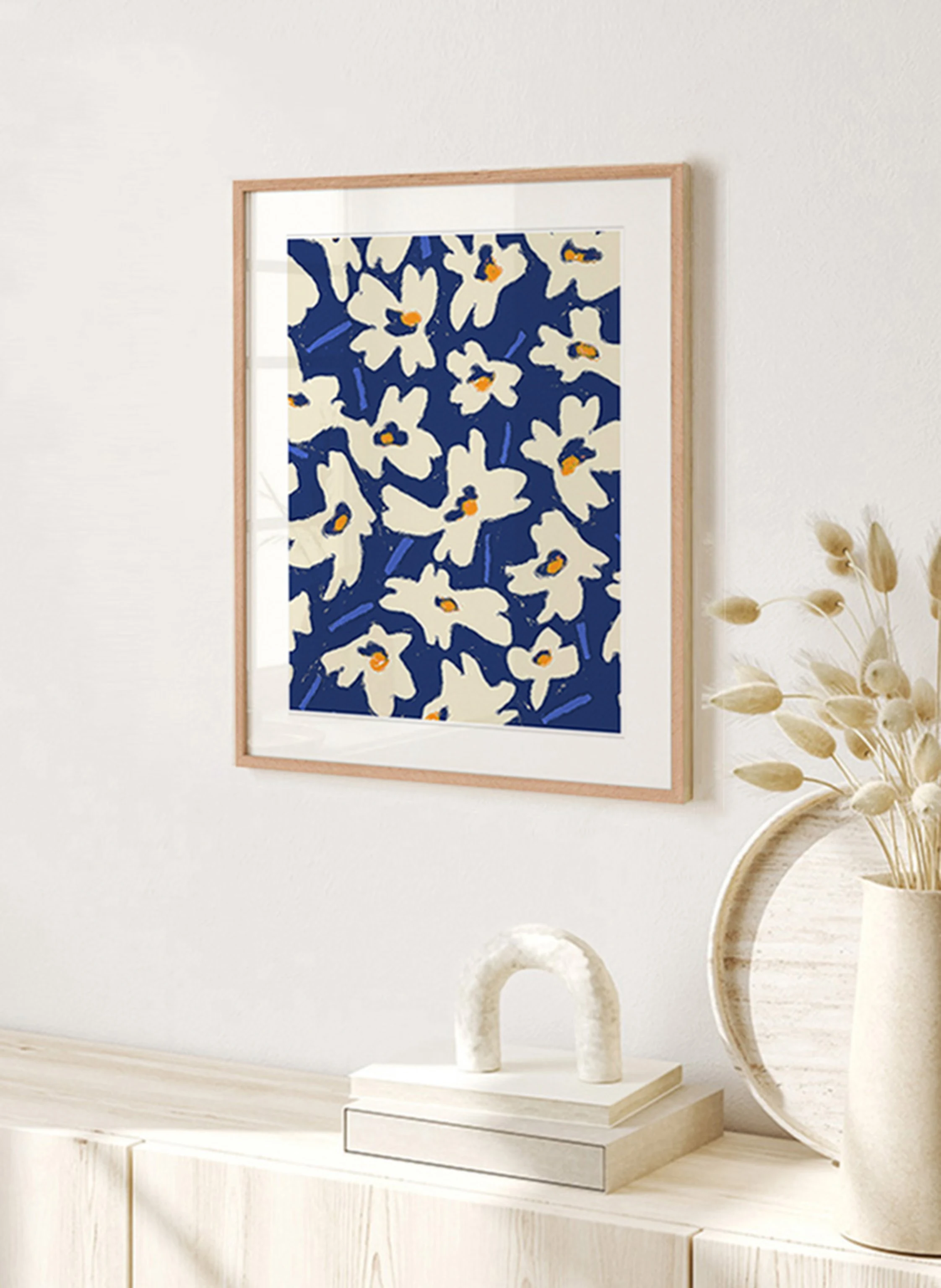 Liv Corday Wandbild FLIEGENDE BLUMEN mit Rahmen