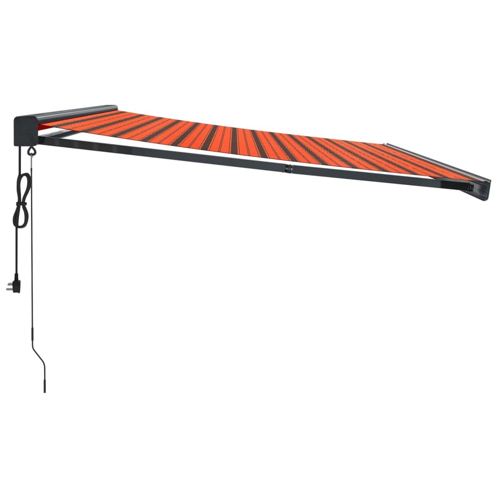 Auvent rétractable orange et marron 4,5x3 m tissu et aluminium