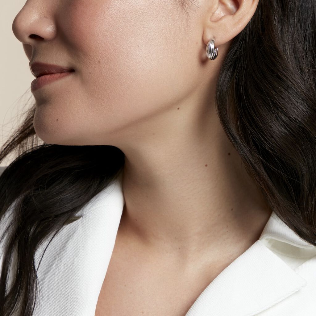 Créoles Jennie Argent Blanc
