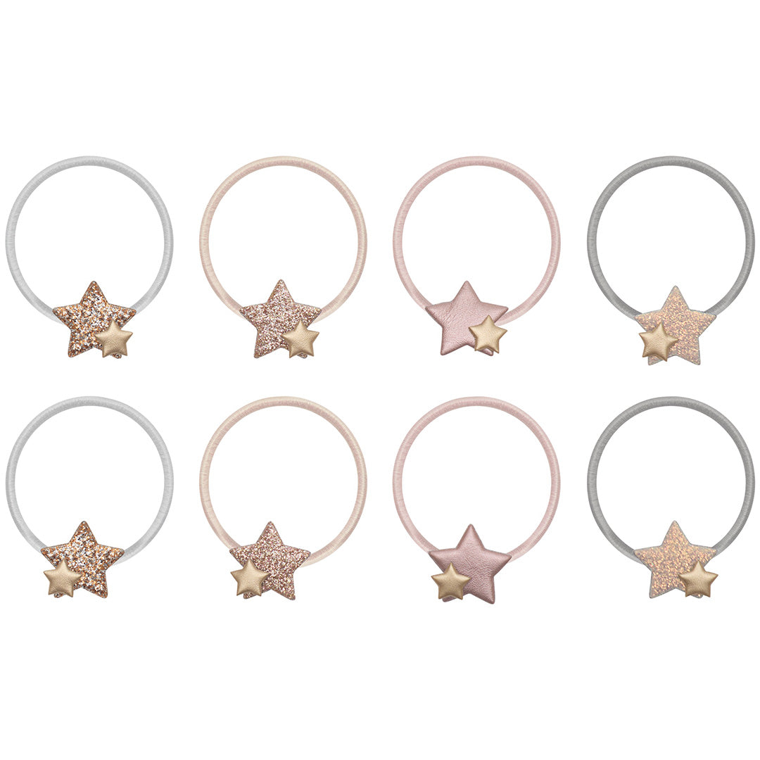 mimi & lula haarelastiekjes sparkle star - shimmer - 8st