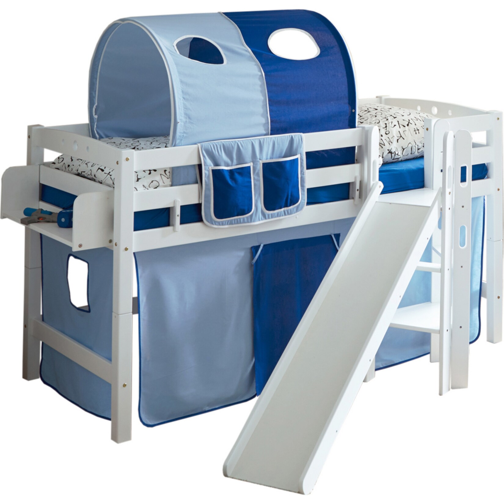TiCAA Hochbett mit Rutsche Podestbett 
