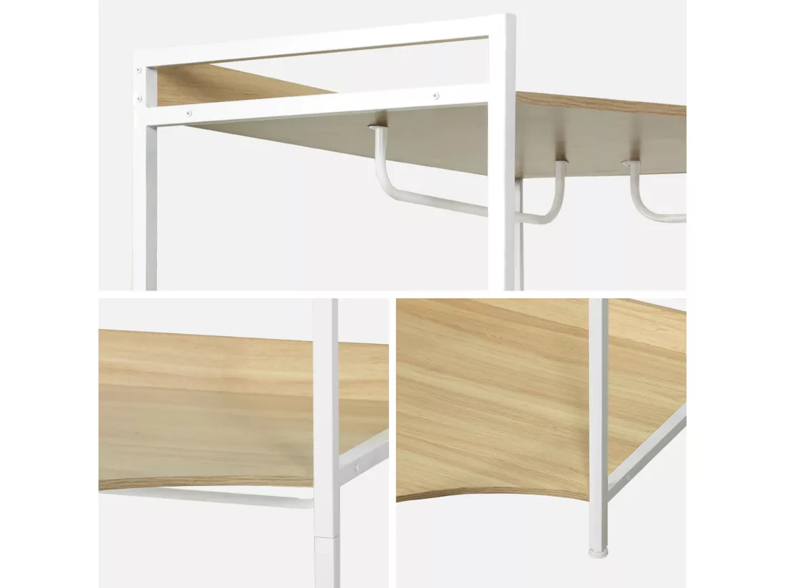 Module dressing d'angle blanc avec 4 penderies et 2 étagères. L 80 x P 80 x H 190 cm